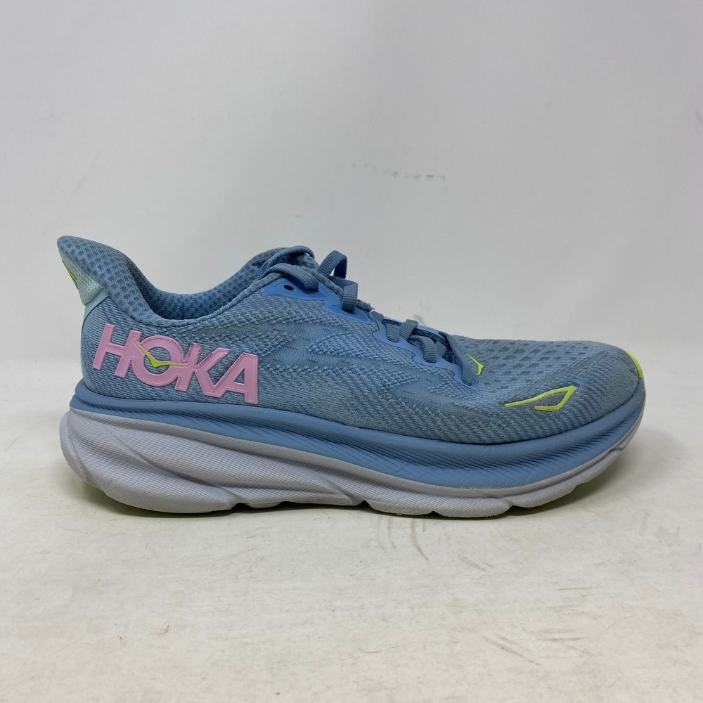 Hoka Clifton 9 Women 8.5 Running Shoes Dream Blue Ice Water Pink 1127896-Dnk View 4